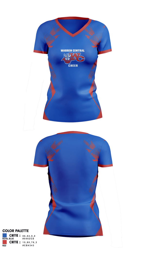 Womens Short Sleeve Vneck Shirt, Warren Central High School Cheer, Cheer, Teamtime, Team time, sublimation, custom sports apparel, team uniforms, spirit wear, spiritwear, sports uniforms, custom shirts, team store, custom team store, fundraiser sports, apparel fundraiser