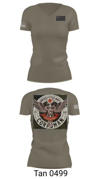 Womens Short Sleeve Vneck Shirt, Hospital Corpsman, , Teamtime, Team time, sublimation, custom sports apparel, team uniforms, spirit wear, spiritwear, sports uniforms, custom shirts, team store, custom team store, fundraiser sports, apparel fundraiser