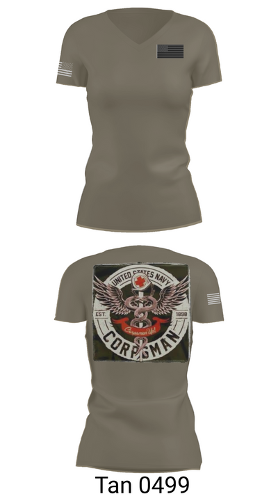 Hospital Corpsman 483709 Women's Short Sleeve V-neck Shirt - 65