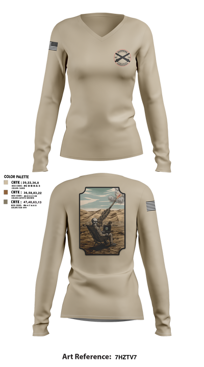 C-BTRY FDC 49589880 Women's Long Sleeve V-neck Shirt - 1