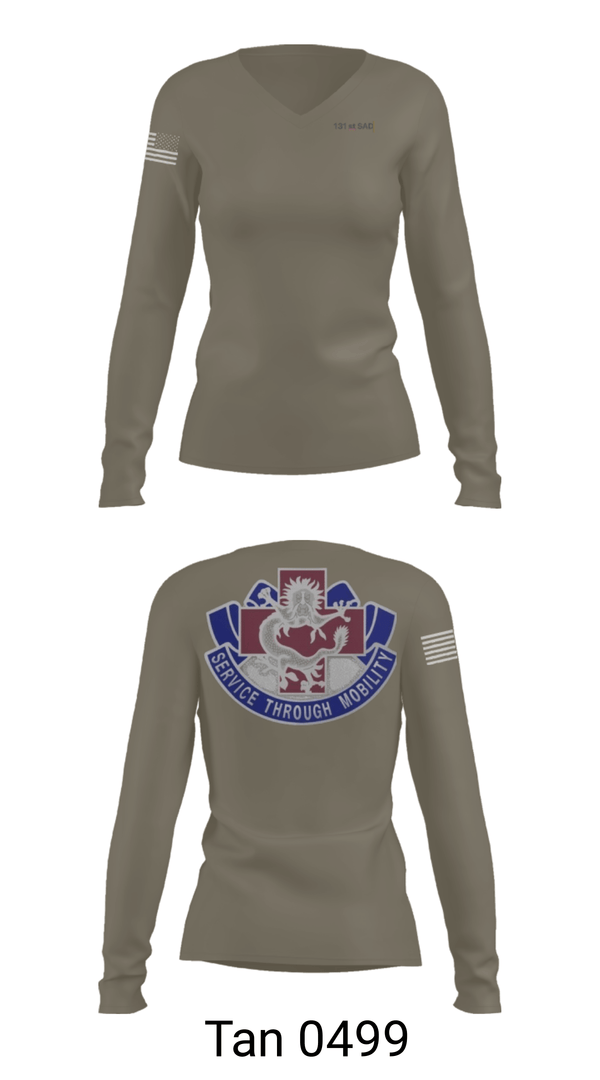 Women's Long Sleeve Vneck Shirt, 131st SAD, Army, Teamtime, Team time, sublimation, custom sports apparel, team uniforms, spirit wear, spiritwear, sports uniforms, custom shirts, team store, custom team store, fundraiser sports, apparel fundraiser