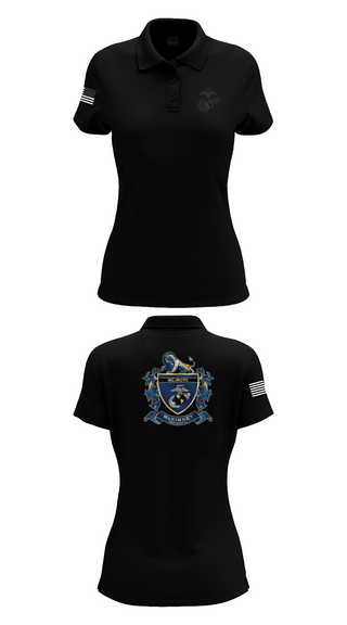 Womens Short Sleeve Performance Polo, MHS MCJROTC, Marines, Teamtime, Team time, sublimation, custom sports apparel, team uniforms, spirit wear, spiritwear, sports uniforms, custom shirts, team store, custom team store, fundraiser sports, apparel fundraiser
