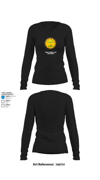 Womens Long Sleeve Vneck Shirt, Double Springs Lawn Maintenance, , Teamtime, Team time, sublimation, custom sports apparel, team uniforms, spirit wear, spiritwear, sports uniforms, custom shirts, team store, custom team store, fundraiser sports, apparel fundraiser