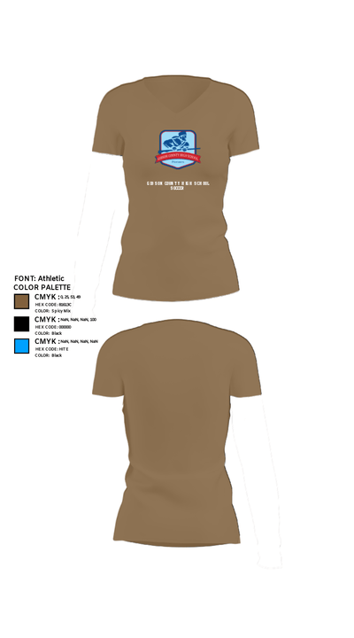 Gibson County High School Soccer 62216524 Women's Short Sleeve V-neck Shirt - 2