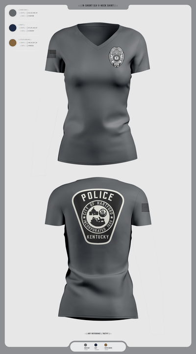 Hartford Police Department 37049516 Women's Short Sleeve V-neck Shirt - 1