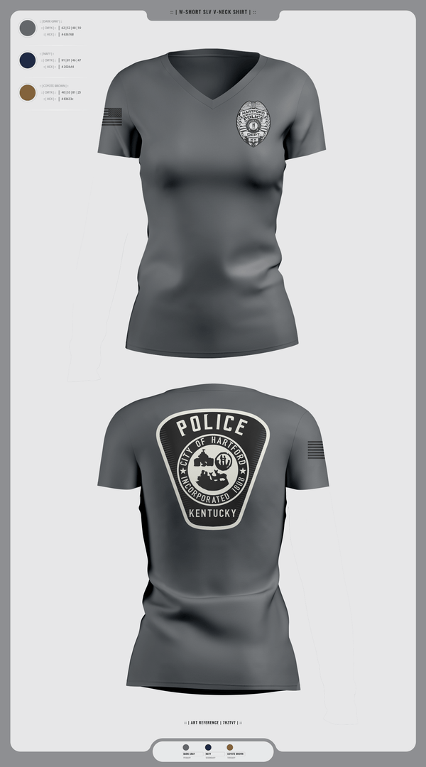 Womens Short Sleeve Vneck Shirt, Hartford Police Department, Police, Teamtime, Team time, sublimation, custom sports apparel, team uniforms, spirit wear, spiritwear, sports uniforms, custom shirts, team store, custom team store, fundraiser sports, apparel fundraiser