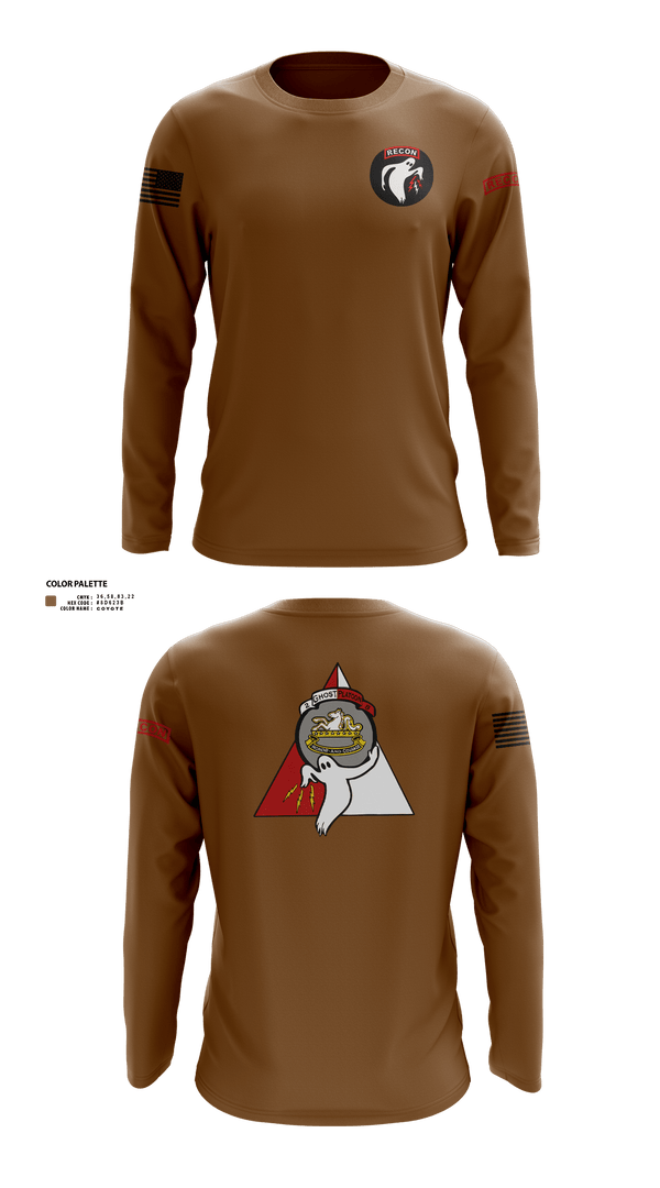 Long Sleeve Performance Shirt, Ghost Platoon, HHC, 2-8 CAV, 1ABCT, 1CD, , Teamtime, Team time, sublimation, custom sports apparel, team uniforms, spirit wear, spiritwear, sports uniforms, custom shirts, team store, custom team store, fundraiser sports, apparel fundraiser
