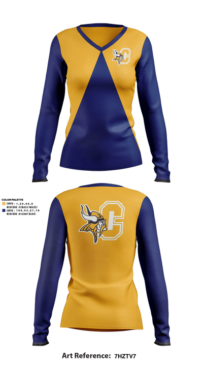 Walled Lake Central Gymnastics 93102684 Women's Long Sleeve V-neck Shirt -1 41