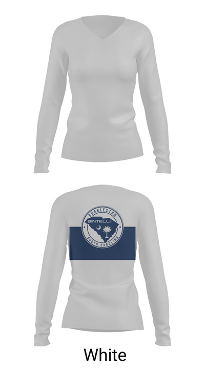 Bintelli Golf Carts 78097626 Women's Long Sleeve V-neck Shirt - 16