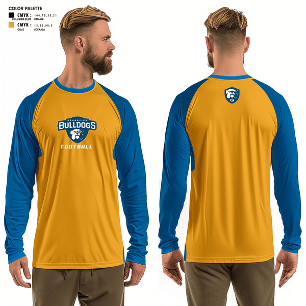 Long Sleeve Performance Shirt, Grandview Middle School Football, Football, Teamtime, Team time, sublimation, custom sports apparel, team uniforms, spirit wear, spiritwear, sports uniforms, custom shirts, team store, custom team store, fundraiser sports, apparel fundraiser