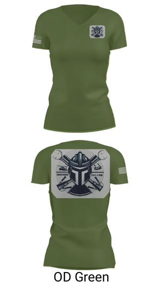 Women's Short Sleeve Vneck Shirt, 2-4 GSAB ECHO CO., Army, Teamtime, Team time, sublimation, custom sports apparel, team uniforms, spirit wear, spiritwear, sports uniforms, custom shirts, team store, custom team store, fundraiser sports, apparel fundraiser