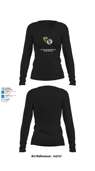 Womens Long Sleeve Vneck Shirt, St Charles Catholic High School Football, Football, Teamtime, Team time, sublimation, custom sports apparel, team uniforms, spirit wear, spiritwear, sports uniforms, custom shirts, team store, custom team store, fundraiser sports, apparel fundraiser