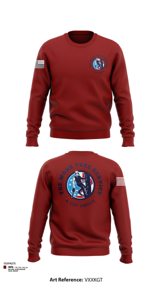 Crew Neck Sweatshirt, The Moss Tree Service, , Teamtime, Team time, sublimation, custom sports apparel, team uniforms, spirit wear, spiritwear, sports uniforms, custom shirts, team store, custom team store, fundraiser sports, apparel fundraiser