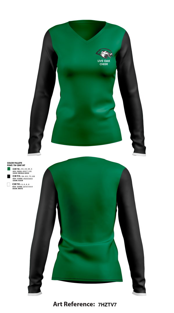 Womens Long Sleeve Vneck Shirt, Live Oak Classical School Cheer, Cheer, Teamtime, Team time, sublimation, custom sports apparel, team uniforms, spirit wear, spiritwear, sports uniforms, custom shirts, team store, custom team store, fundraiser sports, apparel fundraiser