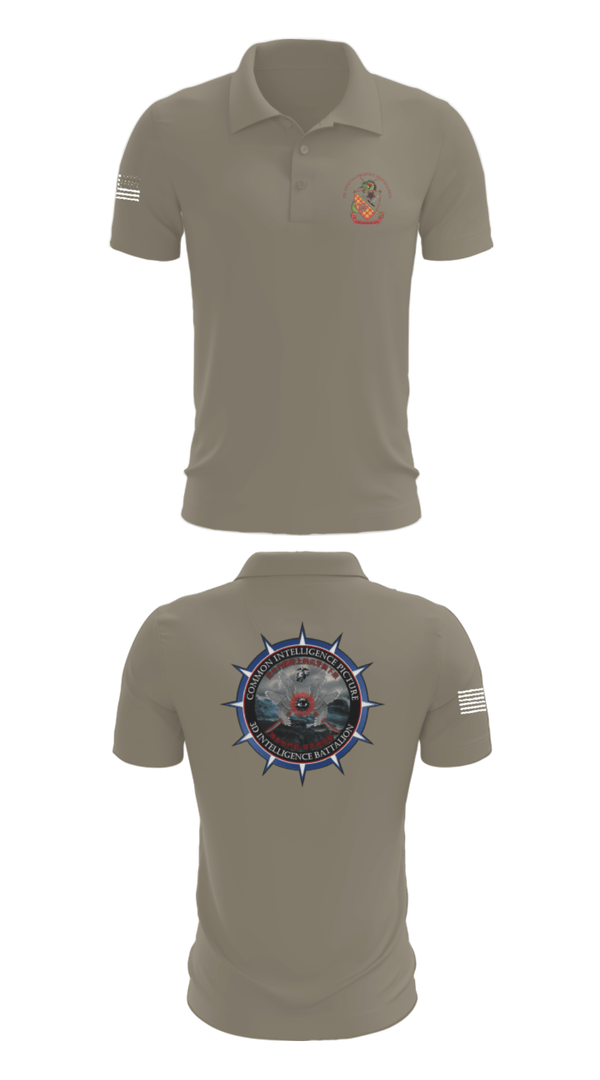 Short Sleeve Performance Polo, 3rd Intelligence Battalion, Marines, Teamtime, Team time, sublimation, custom sports apparel, team uniforms, spirit wear, spiritwear, sports uniforms, custom shirts, team store, custom team store, fundraiser sports, apparel fundraiser