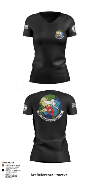 Womens Short Sleeve Vneck Shirt, 20th Intelligence Squadron, Air Force, Teamtime, Team time, sublimation, custom sports apparel, team uniforms, spirit wear, spiritwear, sports uniforms, custom shirts, team store, custom team store, fundraiser sports, apparel fundraiser