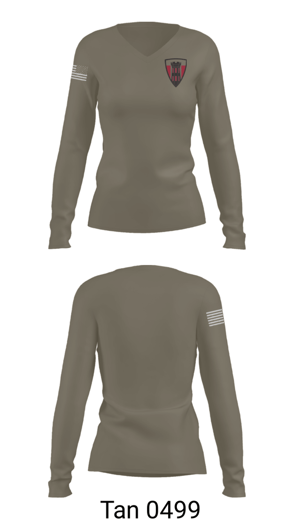 Womens Long Sleeve Vneck Shirt, 111th ACP, National Guard, Teamtime, Team time, sublimation, custom sports apparel, team uniforms, spirit wear, spiritwear, sports uniforms, custom shirts, team store, custom team store, fundraiser sports, apparel fundraiser