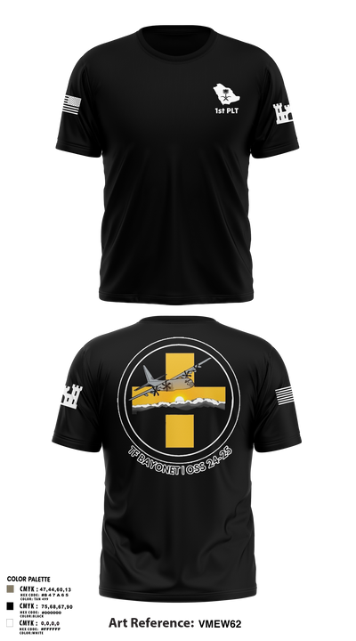 B Co 766 EN BeB 1st Platoon Armored Turtles Short Sleeve Performance Shirt - 15