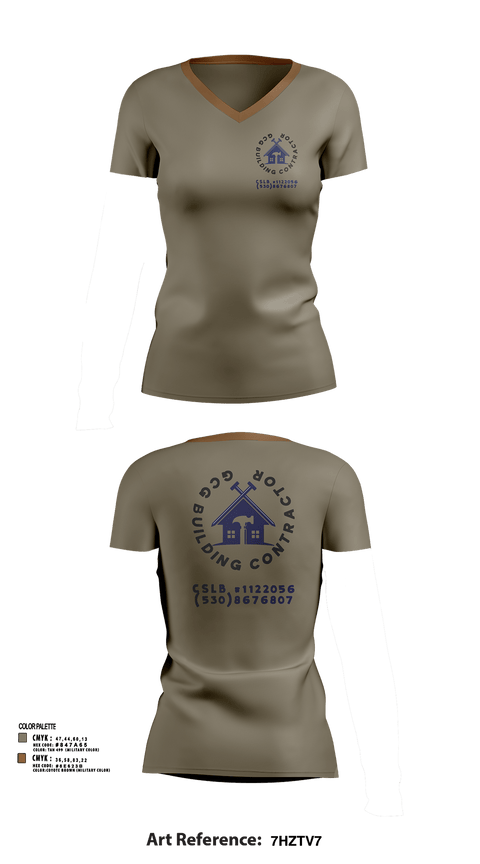 Womens Short Sleeve Vneck Shirt, GCG BUILDING CONTRACTOR, , Teamtime, Team time, sublimation, custom sports apparel, team uniforms, spirit wear, spiritwear, sports uniforms, custom shirts, team store, custom team store, fundraiser sports, apparel fundraiser
