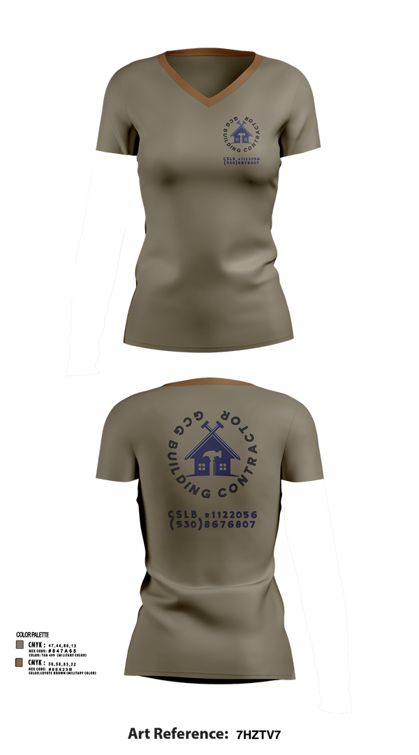 Womens Short Sleeve Vneck Shirt, GCG BUILDING CONTRACTOR, , Teamtime, Team time, sublimation, custom sports apparel, team uniforms, spirit wear, spiritwear, sports uniforms, custom shirts, team store, custom team store, fundraiser sports, apparel fundraiser
