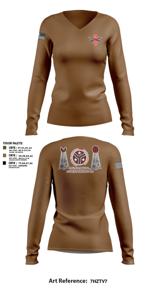 Womens Long Sleeve Vneck Shirt 1, q trp 4/278th, , Teamtime, Team time, sublimation, custom sports apparel, team uniforms, spirit wear, spiritwear, sports uniforms, custom shirts, team store, custom team store, fundraiser sports, apparel fundraiser
