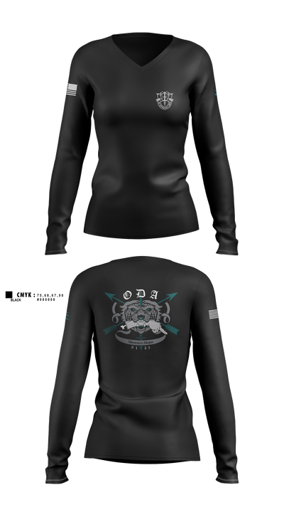 9135 74248707 Women's Long Sleeve V-neck Shirt - 1