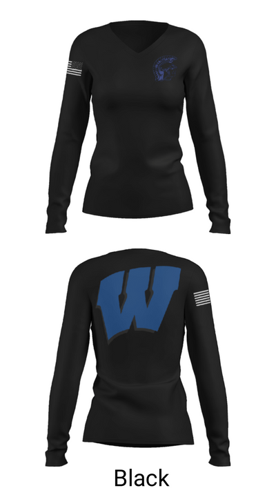 James B Hunt High School Football 49047350 Women's Long Sleeve V-neck Shirt - 35