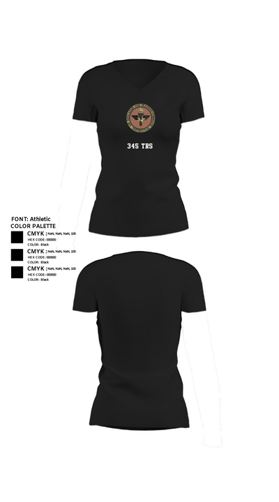 345 TRS 70386856 Women's Short Sleeve V-neck Shirt - 24