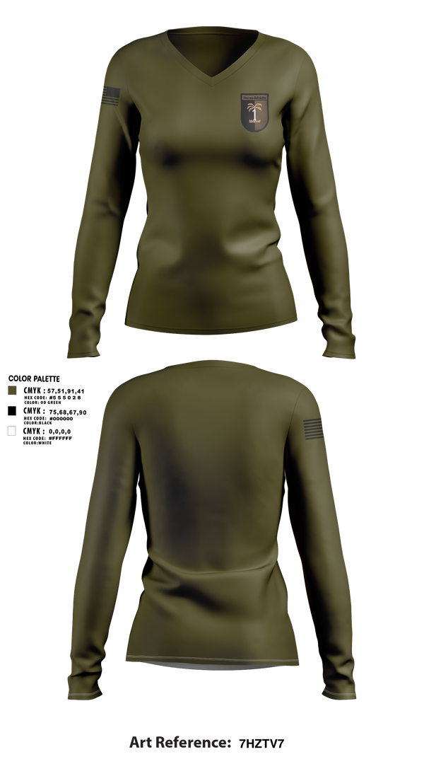 Womens Long Sleeve Vneck Shirt 1, SichZg, Army, Teamtime, Team time, sublimation, custom sports apparel, team uniforms, spirit wear, spiritwear, sports uniforms, custom shirts, team store, custom team store, fundraiser sports, apparel fundraiser
