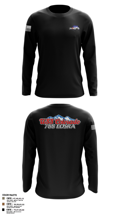 Long Sleeve Performance Shirt, USS Colorado, Navy, Teamtime, Team time, sublimation, custom sports apparel, team uniforms, spirit wear, spiritwear, sports uniforms, custom shirts, team store, custom team store, fundraiser sports, apparel fundraiser