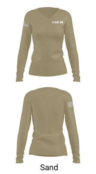 Women's Long Sleeve Vneck Shirt, 1-18 IN, Army, Teamtime, Team time, sublimation, custom sports apparel, team uniforms, spirit wear, spiritwear, sports uniforms, custom shirts, team store, custom team store, fundraiser sports, apparel fundraiser