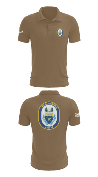 Short Sleeve Performance Polo, USS RUSHMORE, Navy, Teamtime, Team time, sublimation, custom sports apparel, team uniforms, spirit wear, spiritwear, sports uniforms, custom shirts, team store, custom team store, fundraiser sports, apparel fundraiser