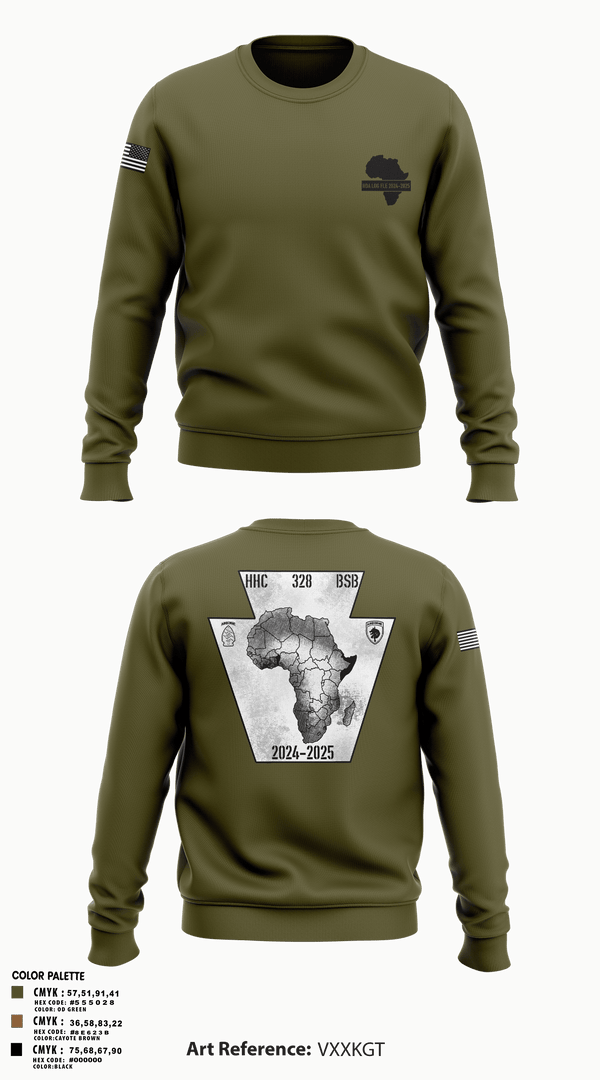 Crew Neck Sweatshirt, HHC 328th BSB, National Guard, Teamtime, Team time, sublimation, custom sports apparel, team uniforms, spirit wear, spiritwear, sports uniforms, custom shirts, team store, custom team store, fundraiser sports, apparel fundraiser