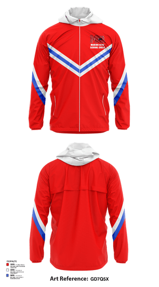 Windbreaker, Marion High School Cheer, Cheer, Teamtime, Team time, sublimation, custom sports apparel, team uniforms, spirit wear, spiritwear, sports uniforms, custom shirts, team store, custom team store, fundraiser sports, apparel fundraiser