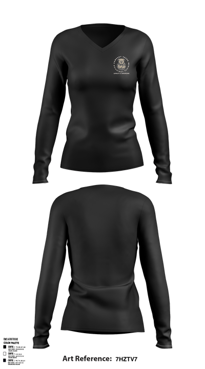 582nd MLC 28327746 Women's Long Sleeve V-neck Shirt - 6