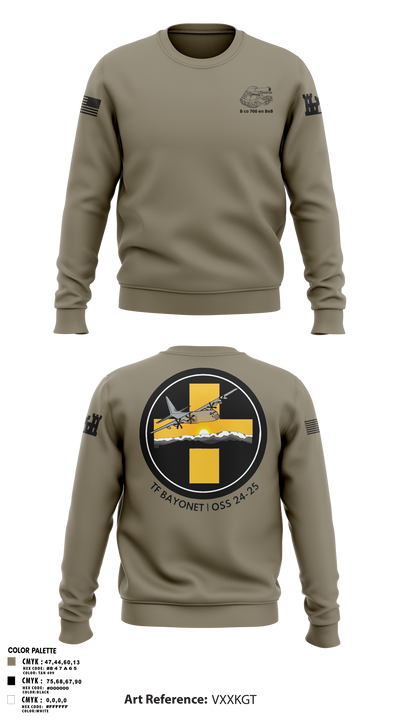 B Co 766 EN BeB 1st Platoon Armored Turtles Crew Neck Sweatshirt - 10