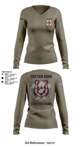 1st Medical Brigade 47127889 Women's Long Sleeve V-neck Shirt - 16