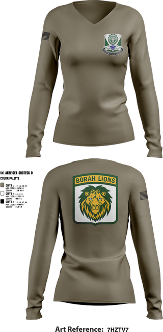 Womens Long Sleeve Vneck Shirt, Borah High School JROTC, Army, Teamtime, Team time, sublimation, custom sports apparel, team uniforms, spirit wear, spiritwear, sports uniforms, custom shirts, team store, custom team store, fundraiser sports, apparel fundraiser