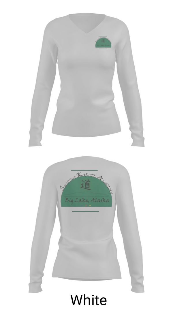 Women's Long Sleeve Vneck Shirt, Susitna Karate AcademySusitna Karate Academy, , Teamtime, Team time, sublimation, custom sports apparel, team uniforms, spirit wear, spiritwear, sports uniforms, custom shirts, team store, custom team store, fundraiser sports, apparel fundraiser