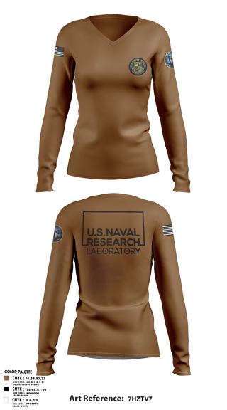 Women's Long Sleeve Vneck Shirt, Naval Research Laboratory, Navy, Teamtime, Team time, sublimation, custom sports apparel, team uniforms, spirit wear, spiritwear, sports uniforms, custom shirts, team store, custom team store, fundraiser sports, apparel fundraiser