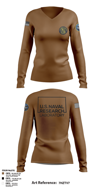 Naval Research Laboratory 46381607 Women's Long Sleeve V-neck Shirt - 1