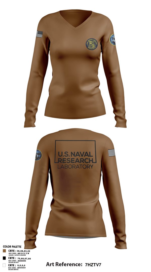 Women's Long Sleeve Vneck Shirt, Naval Research Laboratory, Navy, Teamtime, Team time, sublimation, custom sports apparel, team uniforms, spirit wear, spiritwear, sports uniforms, custom shirts, team store, custom team store, fundraiser sports, apparel fundraiser