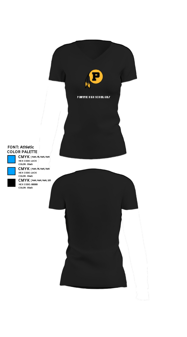 Womens Short Sleeve Vneck Shirt, Pontotoc High School Golf, Golf, Teamtime, Team time, sublimation, custom sports apparel, team uniforms, spirit wear, spiritwear, sports uniforms, custom shirts, team store, custom team store, fundraiser sports, apparel fundraiser