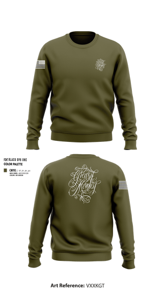 Crew Neck Sweatshirt, GreasyMonkey Tattoos, , Teamtime, Team time, sublimation, custom sports apparel, team uniforms, spirit wear, spiritwear, sports uniforms, custom shirts, team store, custom team store, fundraiser sports, apparel fundraiser