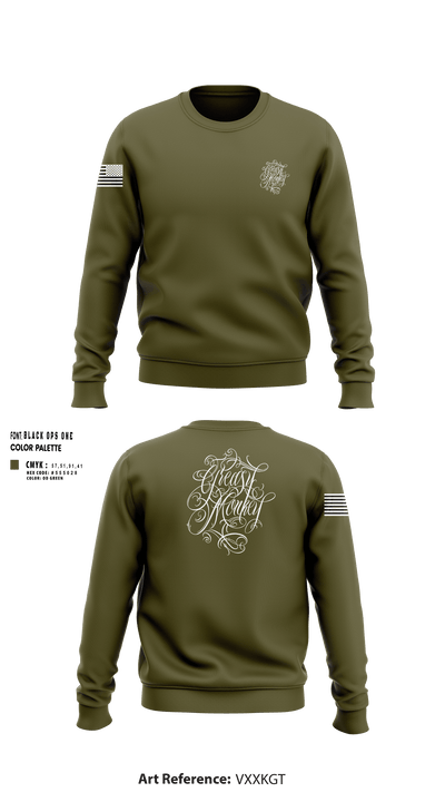 GreasyMonkey Tattoos 11389543 Crew Neck Sweatshirt - 251