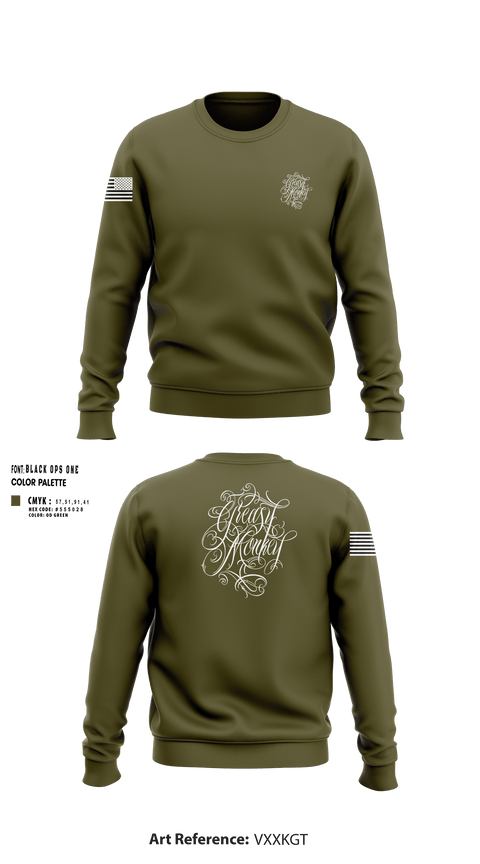 Crew Neck Sweatshirt, GreasyMonkey Tattoos, , Teamtime, Team time, sublimation, custom sports apparel, team uniforms, spirit wear, spiritwear, sports uniforms, custom shirts, team store, custom team store, fundraiser sports, apparel fundraiser