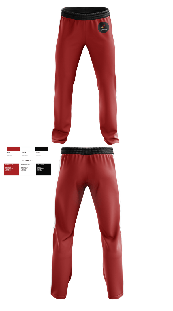 Sweatpants, Del valle cardinals, Football, Teamtime, Team time, sublimation, custom sports apparel, team uniforms, spirit wear, spiritwear, sports uniforms, custom shirts, team store, custom team store, fundraiser sports, apparel fundraiser
