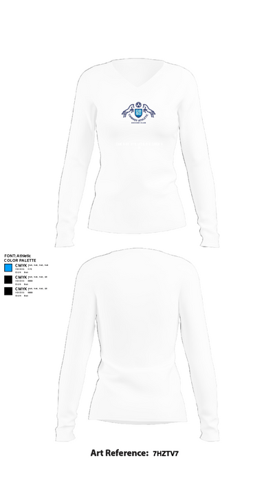 Cainhoy Athletic Breakers 09 82656455 Women's Long Sleeve V-neck Shirt - 15