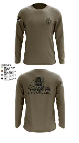 Long Sleeve Performance Shirt, B Co. 1-126AVN, Army, Teamtime, Team time, sublimation, custom sports apparel, team uniforms, spirit wear, spiritwear, sports uniforms, custom shirts, team store, custom team store, fundraiser sports, apparel fundraiser