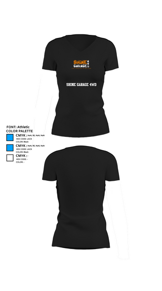 Womens Short Sleeve Vneck Shirt, Shine garage 4wd, , Teamtime, Team time, sublimation, custom sports apparel, team uniforms, spirit wear, spiritwear, sports uniforms, custom shirts, team store, custom team store, fundraiser sports, apparel fundraiser